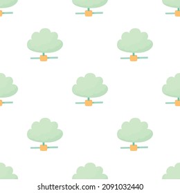 Cloud database pattern seamless background texture repeat wallpaper geometric vector