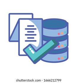 cloud database seo icons in white background vector illustration design