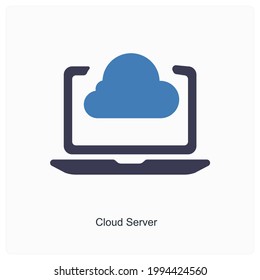 Cloud Database or Server Icon Concept