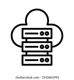 Cloud, database, server icon vector image. Can also be used for Web Marketing. Suitable for use on web apps, mobile apps and print media.