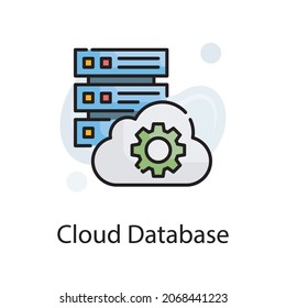 Cloud database vector fill outline Icon Design illustration. Web Analytics Symbol on White background EPS 10 File