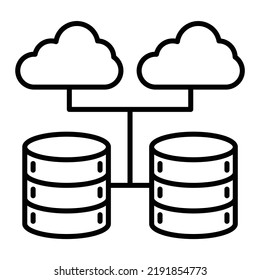 Cloud Database vector icon. Can be used for printing, mobile and web applications.