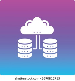 Ícone de vetor de Banco de Dados na Nuvem. Pode ser usado para impressão, aplicativos móveis e da Web.