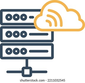 Cloud database Vector icon which is suitable for commercial work and easily modify or edit it
