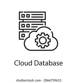 Cloud database vector outline Icon Design illustration. Web Analytics Symbol on White background EPS 10 File