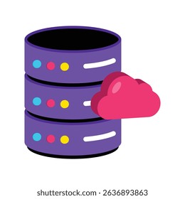 Cloud Database Vector style icon. Eps 10 file