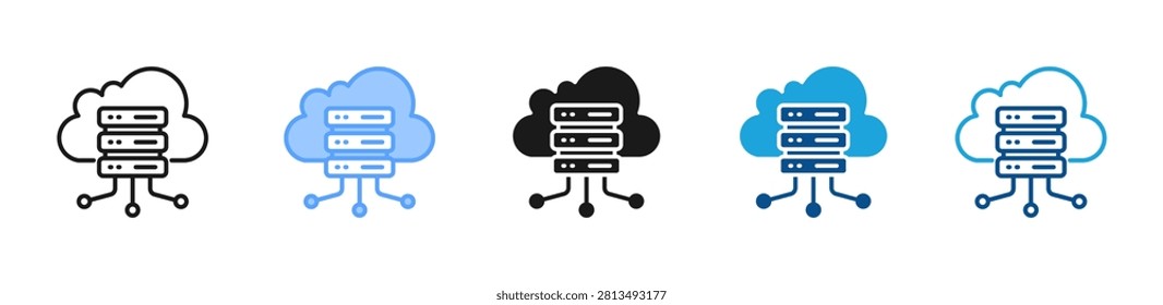 Cloud Database web icon with multiple style collection