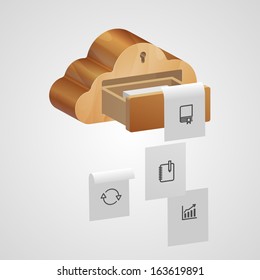 Cloud database wood cabinet shelf