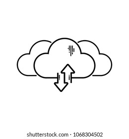 Cloud datacenter design vector. Computing storage illustration.