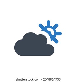 Cloud day icon on white background