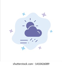 Cloud, Day, Rainy, Season, Weather Blue Icon on Abstract Cloud Background
