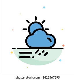Cloud, Day, Rainy, Season, Weather Abstract Flat Color Icon Template