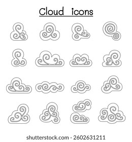 Cloud, Decoration cloud, abstract cloud icon set