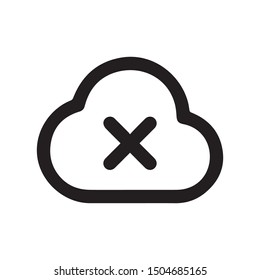 cloud delete icon vector illustration