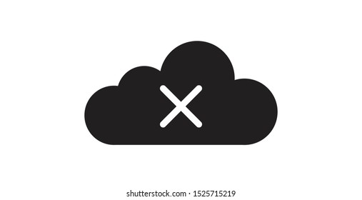 Cloud delete icon vector illustration. Remove, delete file, cloud icon