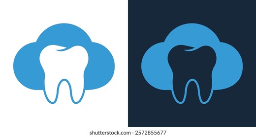 CLOUD DENTAL ICON LOGO DESIGN ABSTRACT VECTOR