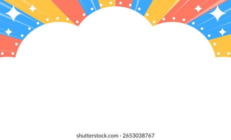 Cloud design background frame, sunburst, radial lines and light decoration, Speed line, concentration line