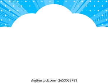 Cloud design background frame, sunburst, radial lines and light decoration, Speed line, concentration line