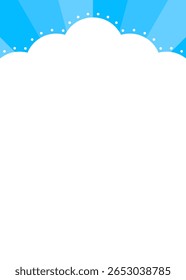  Cloud design background frame, sunburst, Vertical