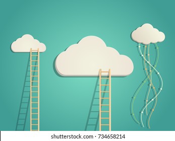 Cloud design for business, flat style design, vector illustration