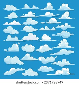 Cloud design elements colored flat shapes sketch
