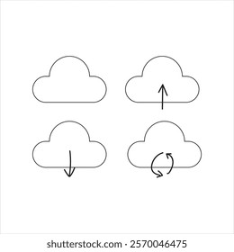 cloud design icon simple flat