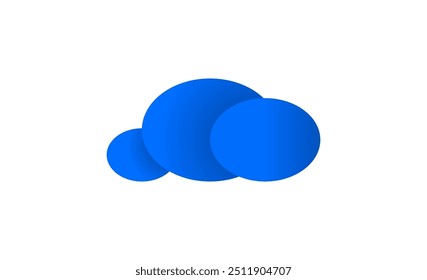 Cloud Design Illustration with Shadow Gradation