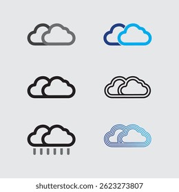 Cloud Design for Logo Template in Gradient Style with Digital Web Service Elements