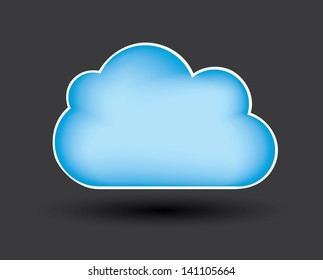 cloud design over gray background vector illustration