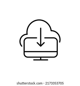 cloud to desktop editable stroke icon, Smart stroke icon