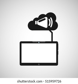 cloud device speaker media apps graphic vector illustration eps 10