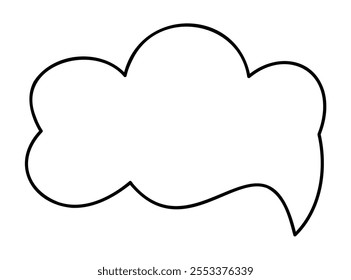 Cloud dialog box. Doodle clip art illustration.