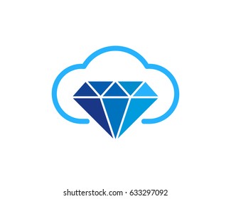 Cloud Diamond Icon Logo Design Element