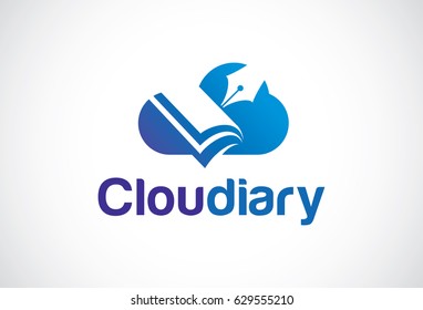 Cloud Diary Logo Template Design Vector, Emblem, Design Concept, Creative Symbol, Icon