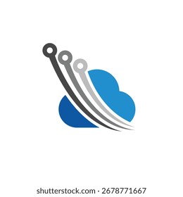 Logotipo abstracto digital de la nube estilo moderno
