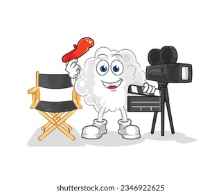 la mascota del director de nube. vector de dibujos animados