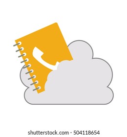 cloud with directory notebook icon