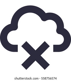 Cloud Disable Vector Icon