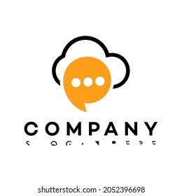 Vector de diseño de plantillas de logotipo de discusión en la nube