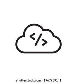 Cloud Div Vector Outline Icon. Data Storage Symbol EPS 10 File