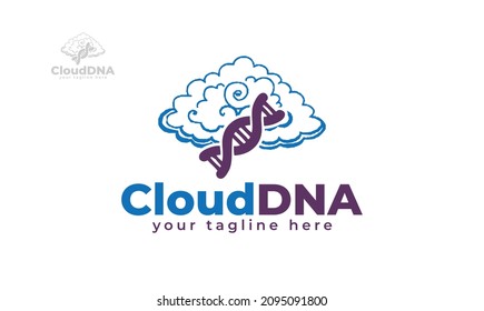 Cloud DNA logo design. vector