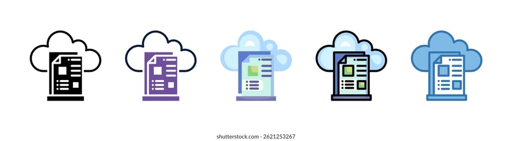 Elemento De Ícone De Documentos Em Nuvem Para Design