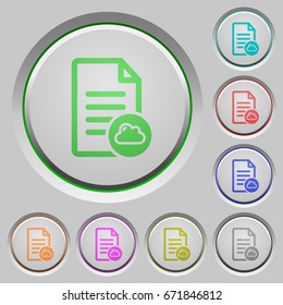 Cloud document color icons on sunk push buttons