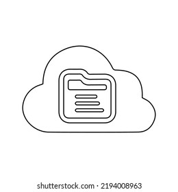 Cloud, document, file icon. Outline vector design.