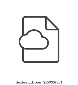 Cloud document icon Logo symbol outline set