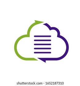 cloud document logo design modern template