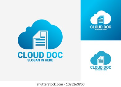 Cloud Document Logo Template Design Vector, Emblem, Design Concept, Creative Symbol, Icon
