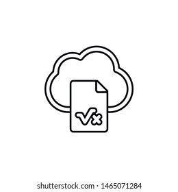 Cloud, document, math's, online training icon. Simple thin line, outline vector of online traning icons for ui and ux, website or mobile application