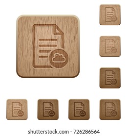 Cloud document on rounded square carved wooden button styles