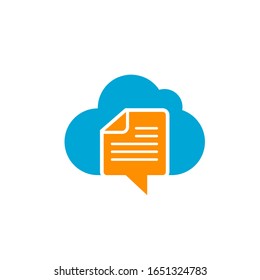 cloud document talk logo design modern template